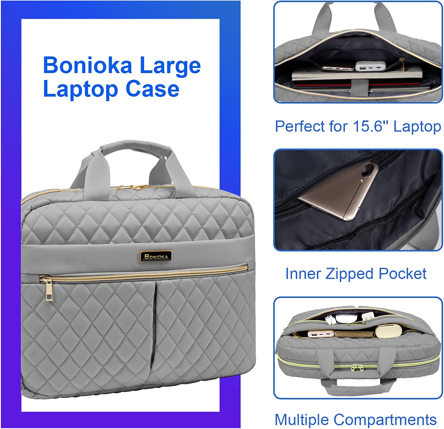 Buy Laptop Briefcase for Women School Satchel Bag PU Leather 15.6 inch Large  Laptop Handbags for Women Ladies Work Tote Bag Online at desertcartINDIA