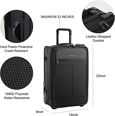 Carry on Suit Luggage with Built-In TSA Lock- for Men Women Business  Travel-Black